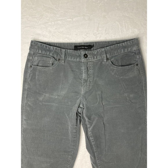 Calvin Klein Jeans Womens Straight Gray Corduroy Stretch Size 12 - Picture 2 of 15